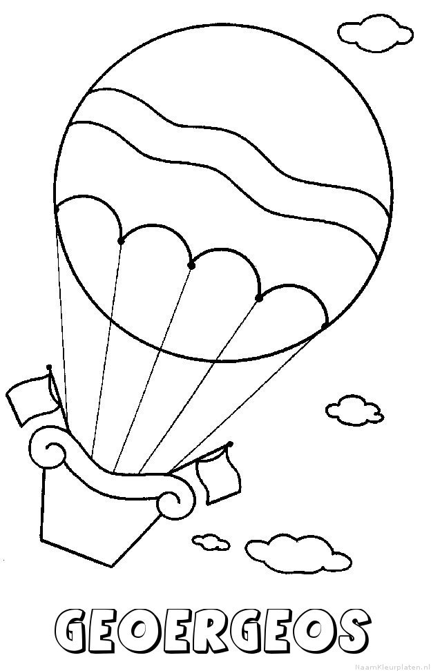 Geoergeos luchtballon kleurplaat