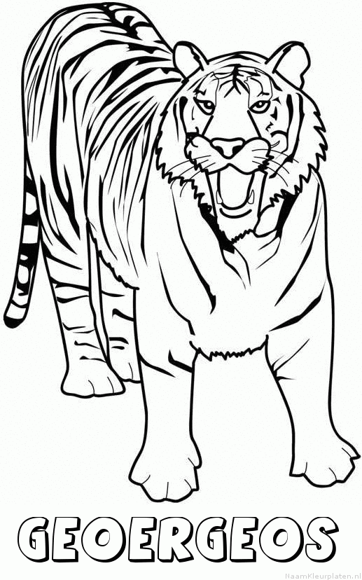 Geoergeos tijger 2 kleurplaat