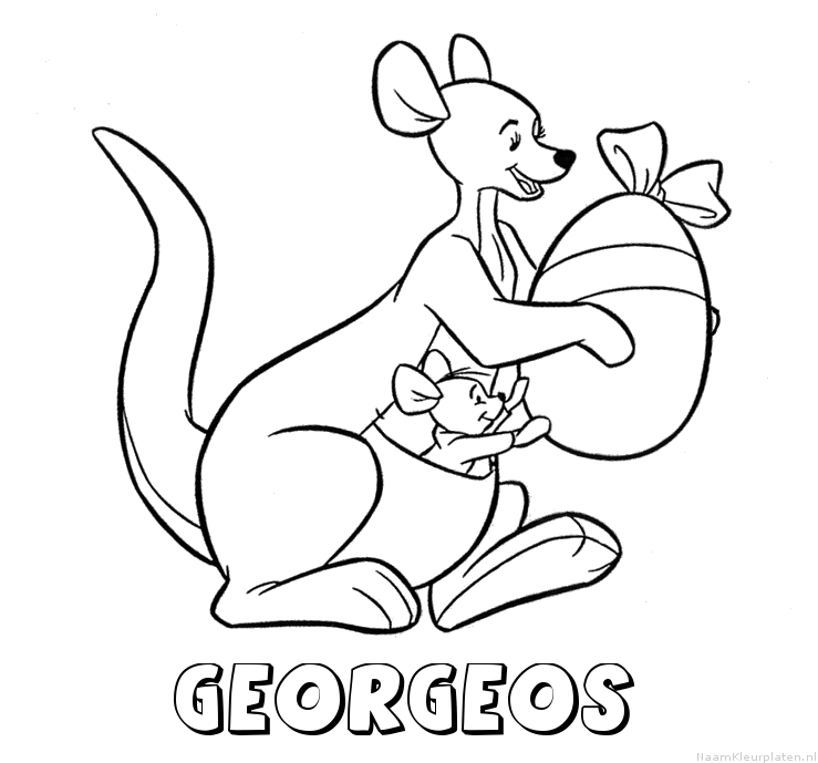 Georgeos kangoeroe kleurplaat