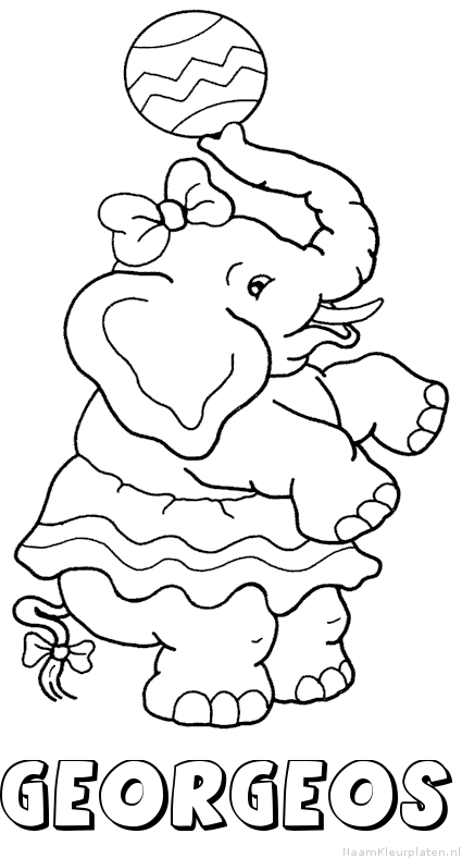 Georgeos olifant kleurplaat