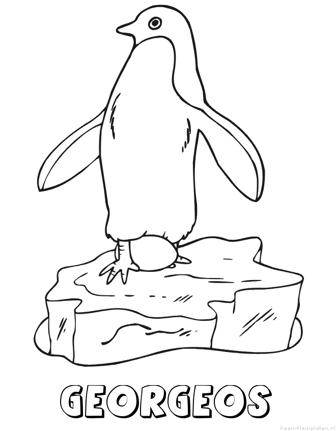 Georgeos pinguin kleurplaat