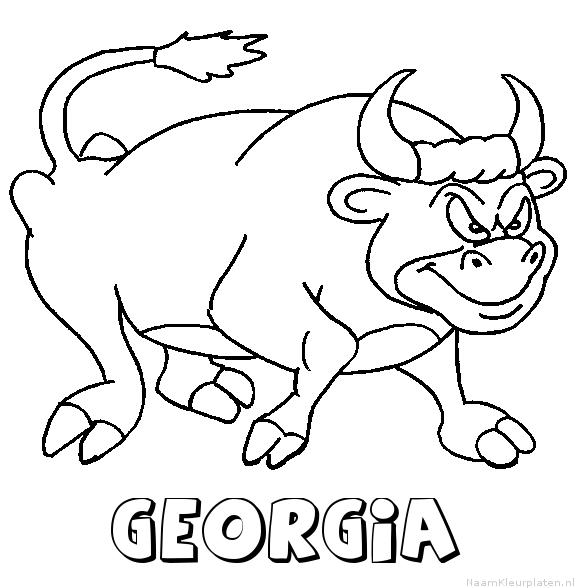 Georgia stier kleurplaat