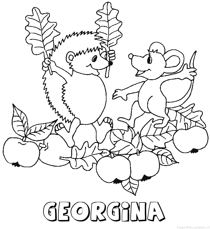 Georgina egel kleurplaat