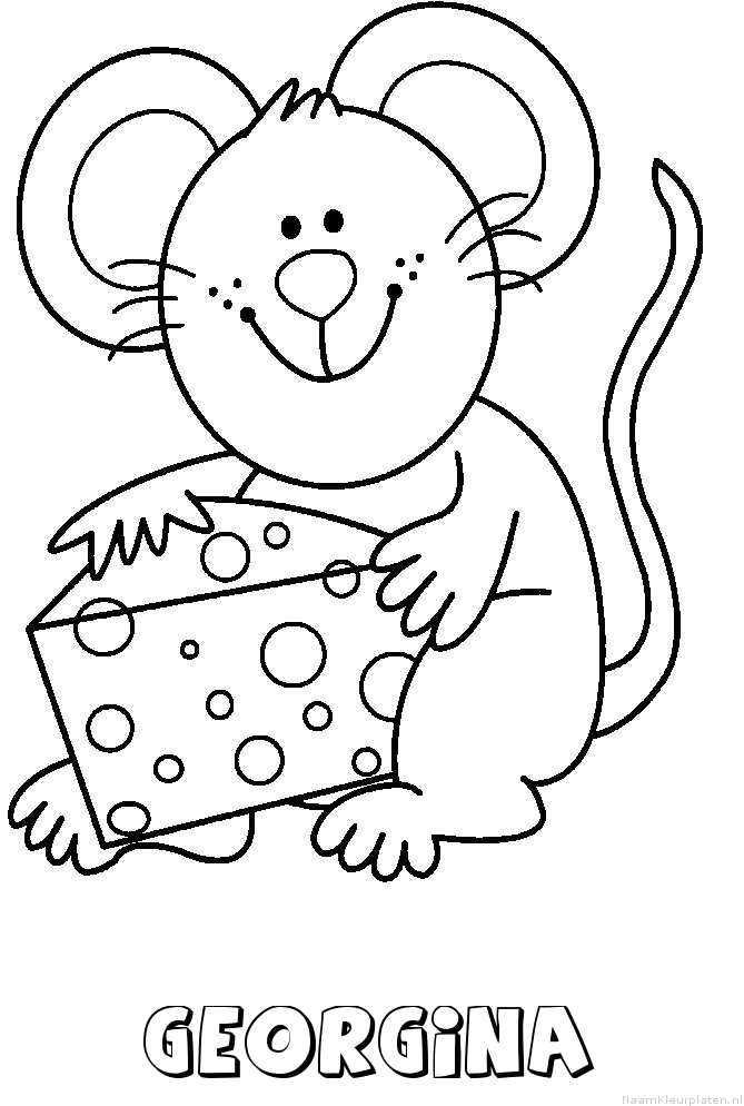 Georgina muis kaas kleurplaat
