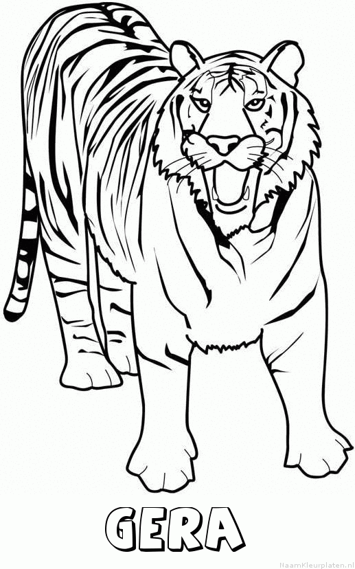 Gera tijger 2 kleurplaat