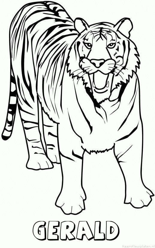 Gerald tijger 2 kleurplaat