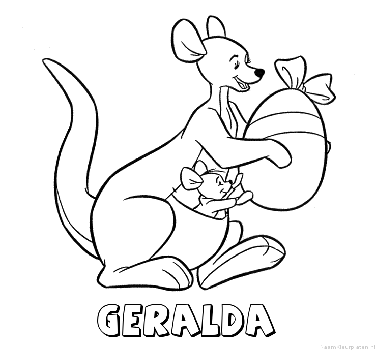 Geralda kangoeroe kleurplaat