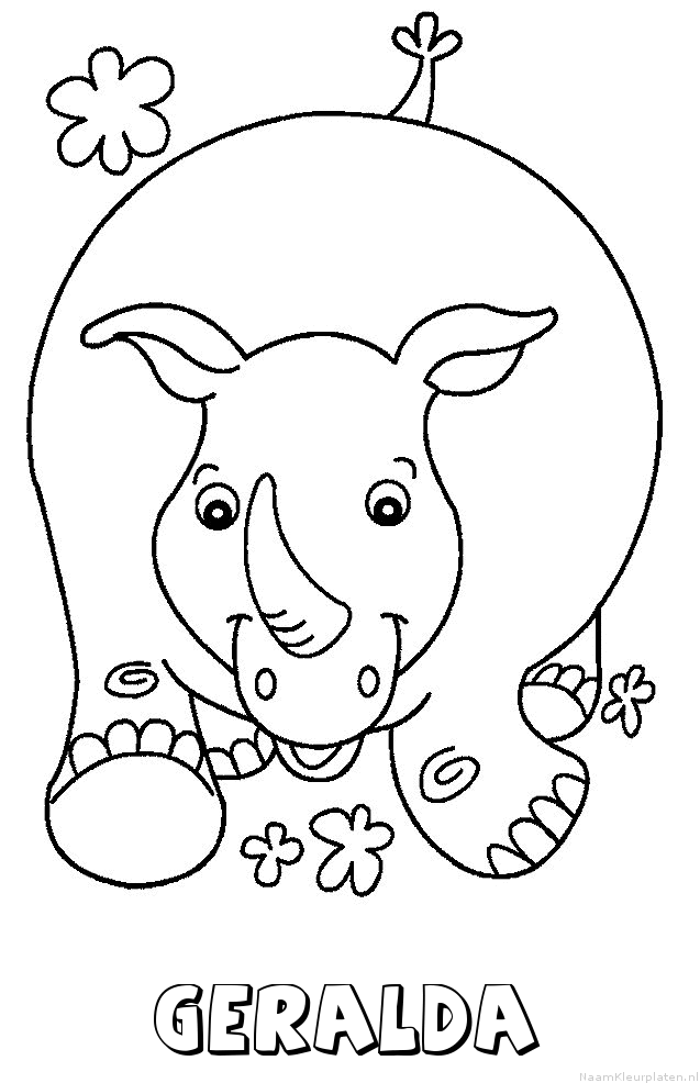 Geralda neushoorn kleurplaat