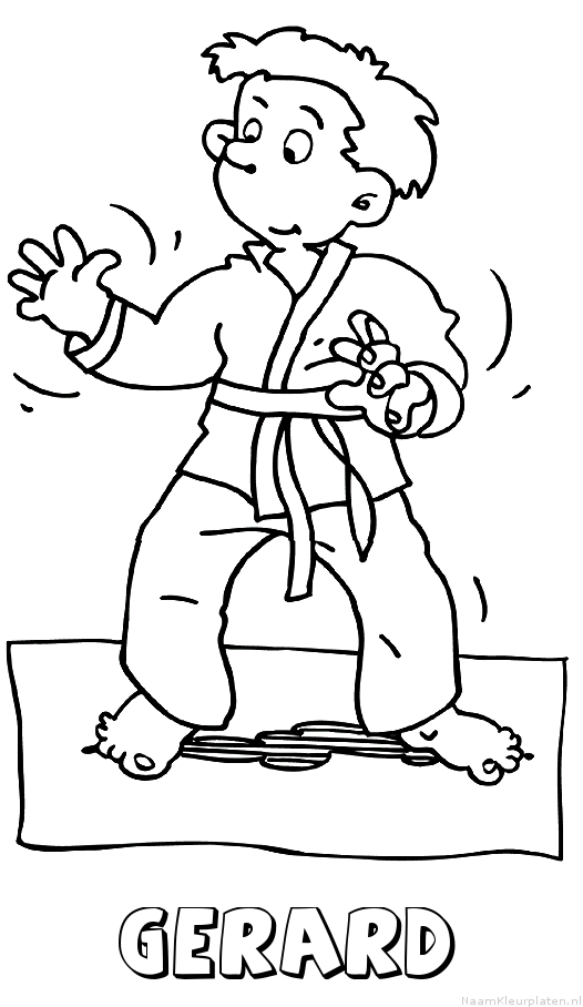 Gerard judo kleurplaat