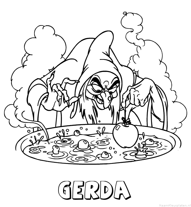 Gerda heks kleurplaat