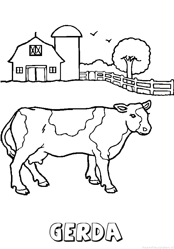 Gerda koe kleurplaat