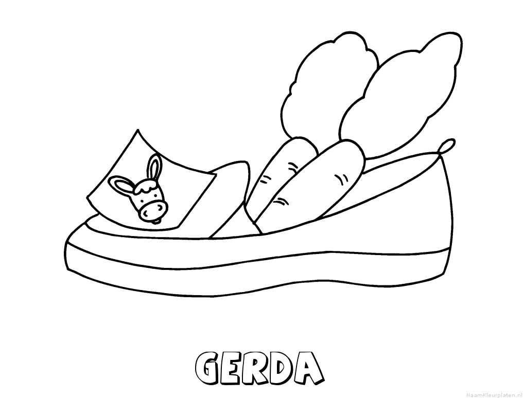 Gerda schoen zetten kleurplaat