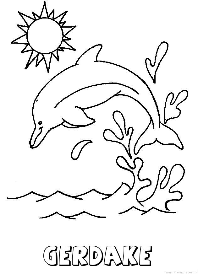Gerdake dolfijn kleurplaat