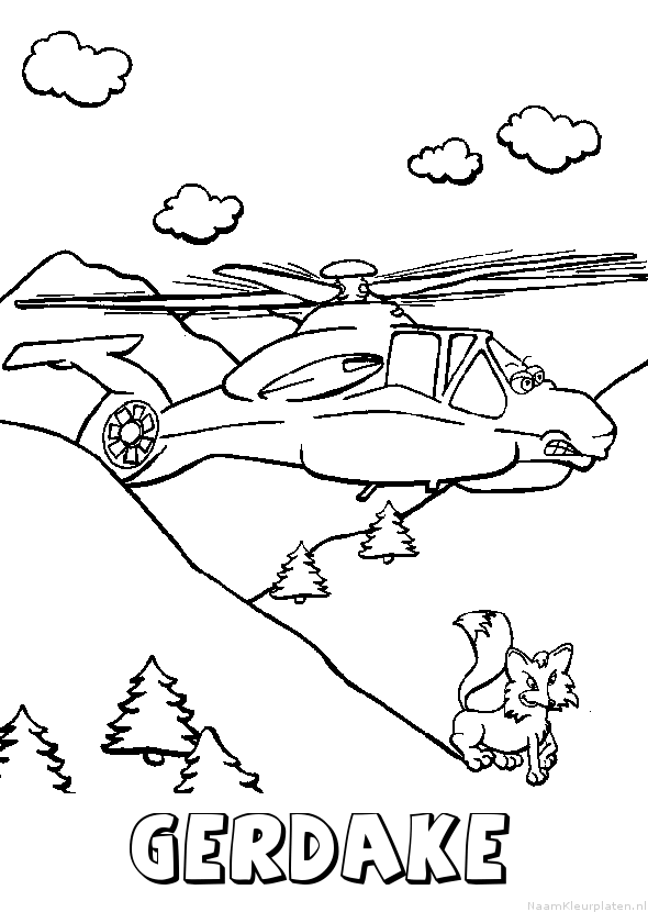 Gerdake helikopter kleurplaat