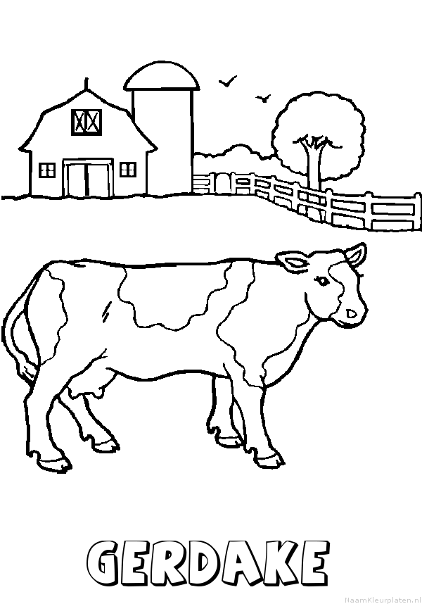 Gerdake koe kleurplaat