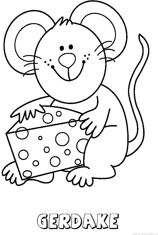 Gerdake muis kaas kleurplaat