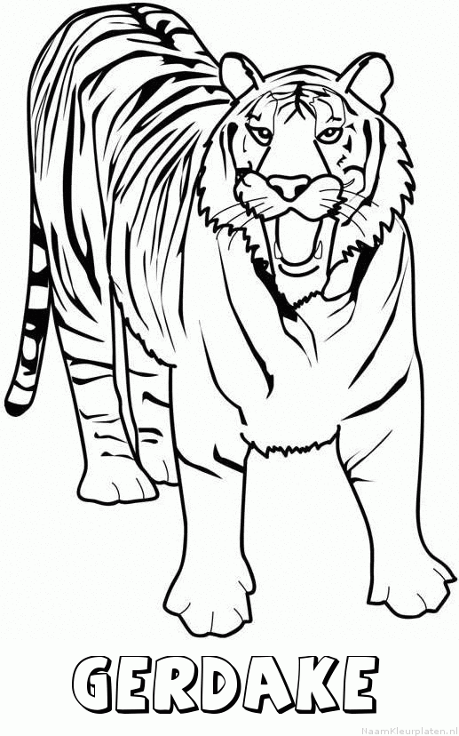 Gerdake tijger 2 kleurplaat