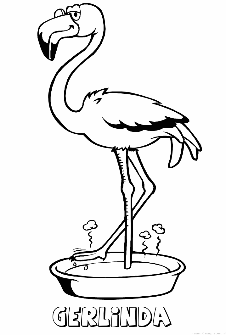 Gerlinda flamingo kleurplaat