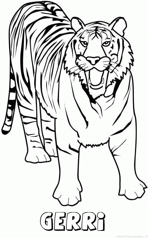 Gerri tijger 2 kleurplaat