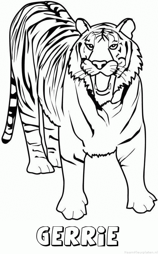 Gerrie tijger 2 kleurplaat