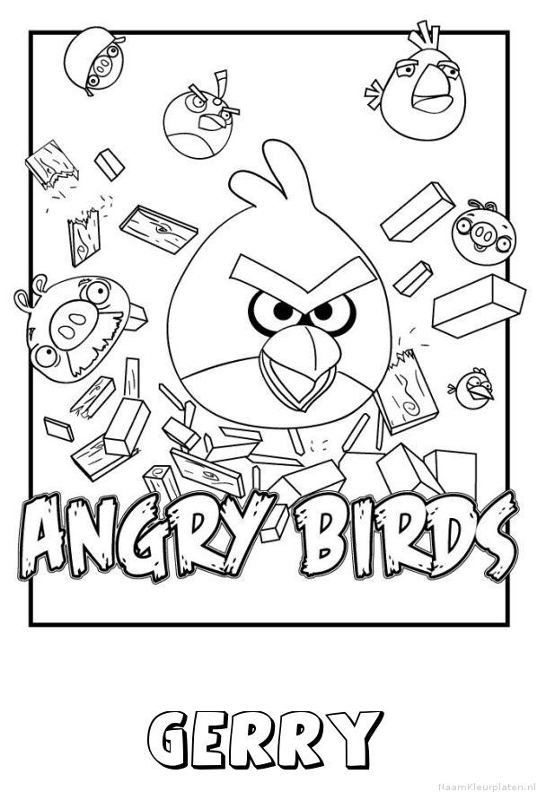 Gerry angry birds kleurplaat