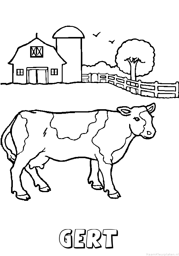 Gert koe kleurplaat