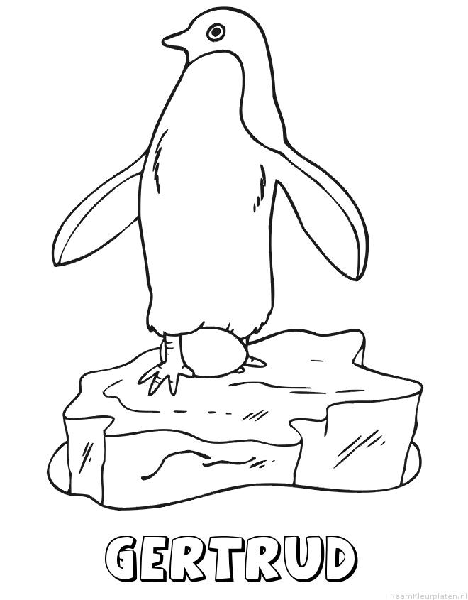 Gertrud pinguin kleurplaat