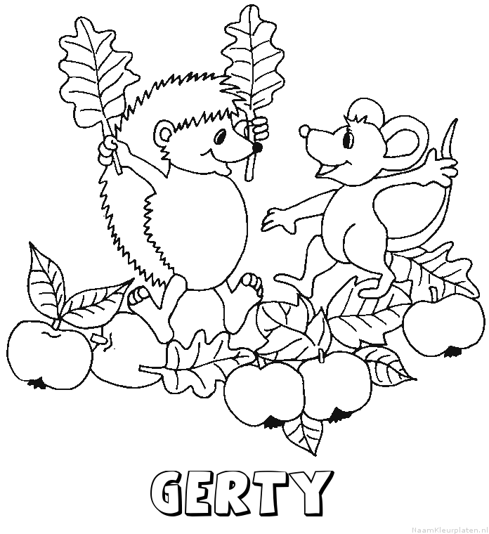 Gerty egel kleurplaat