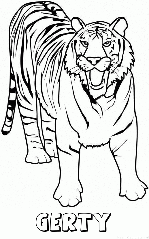 Gerty tijger 2 kleurplaat