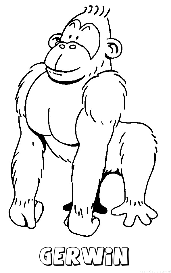 Gerwin aap gorilla kleurplaat