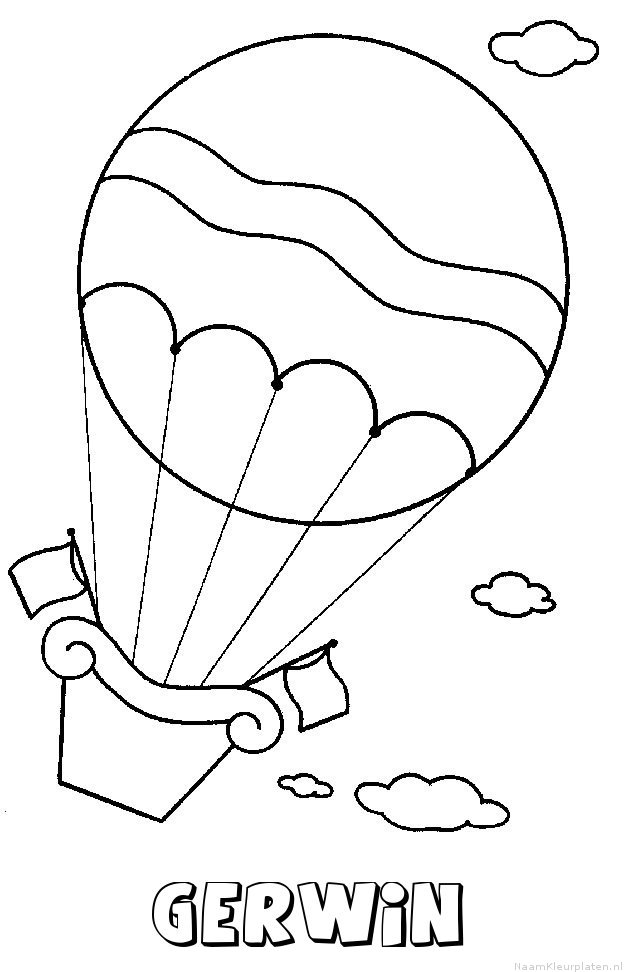 Gerwin luchtballon kleurplaat