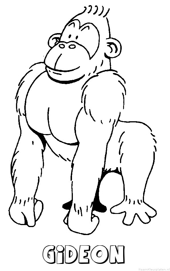 Gideon aap gorilla kleurplaat