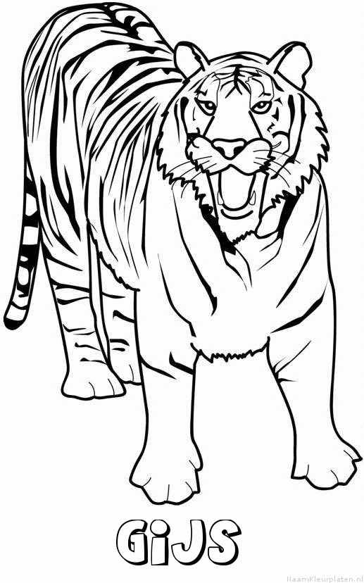 Gijs tijger 2 kleurplaat
