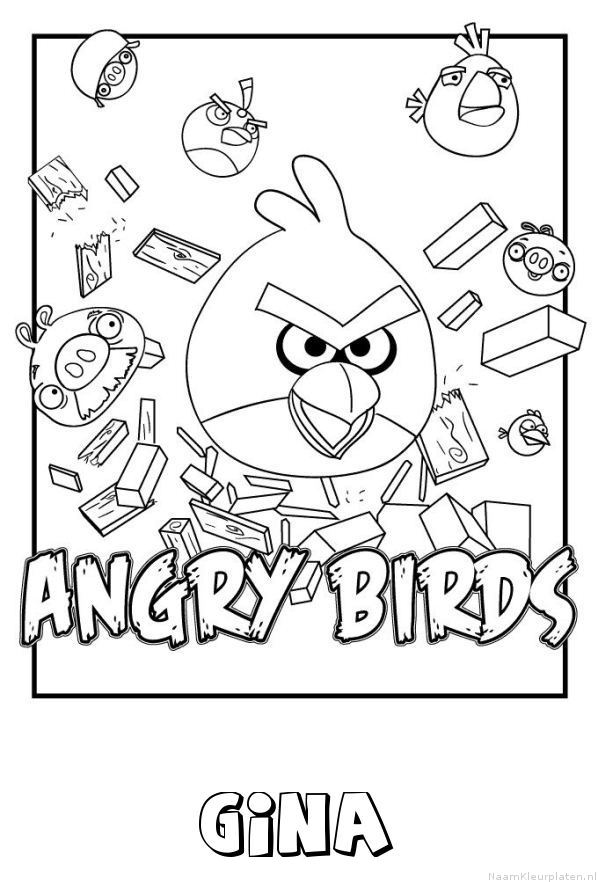 Gina angry birds kleurplaat