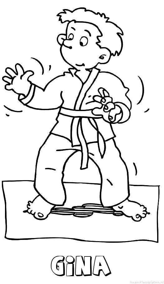 Gina judo kleurplaat