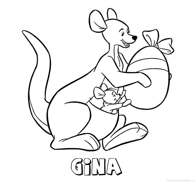 Gina kangoeroe kleurplaat