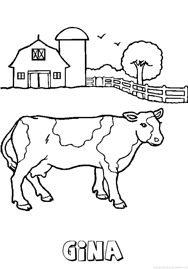 Gina koe kleurplaat