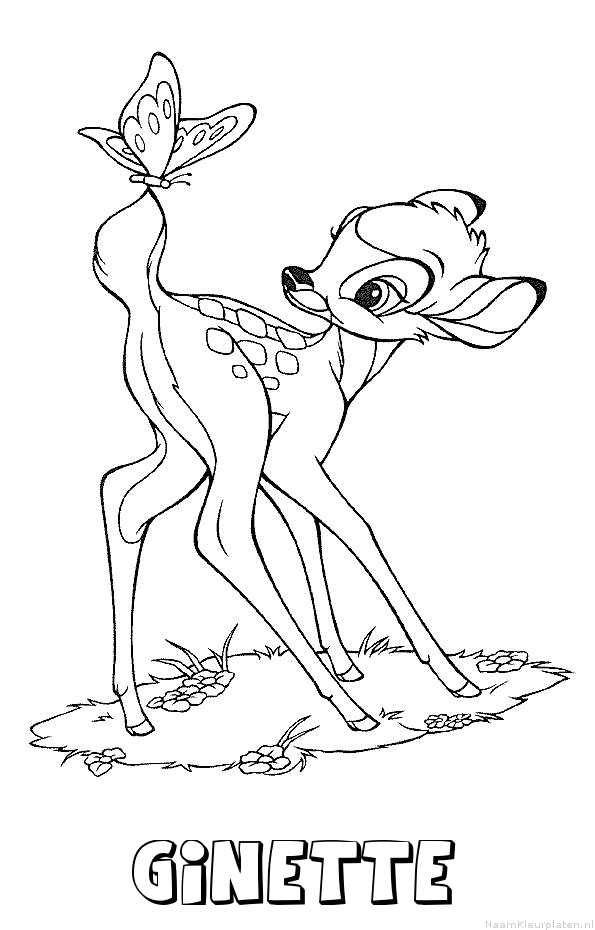 Ginette bambi kleurplaat