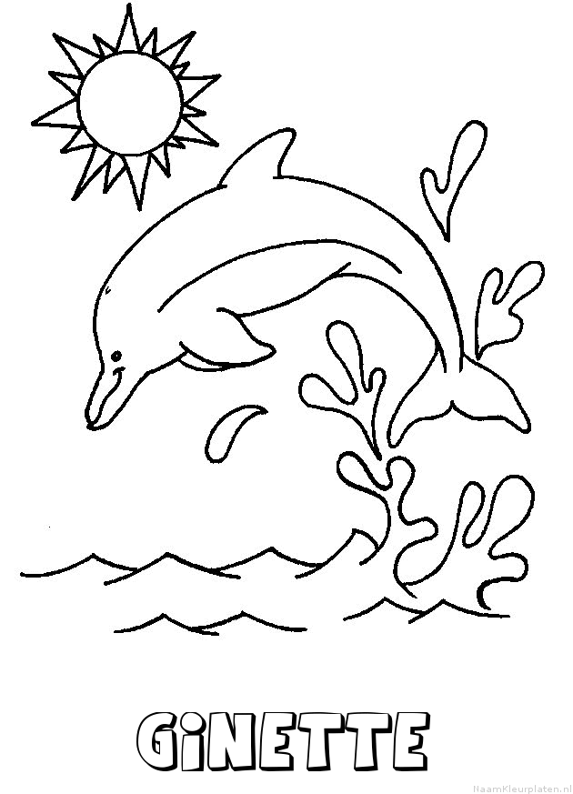Ginette dolfijn kleurplaat