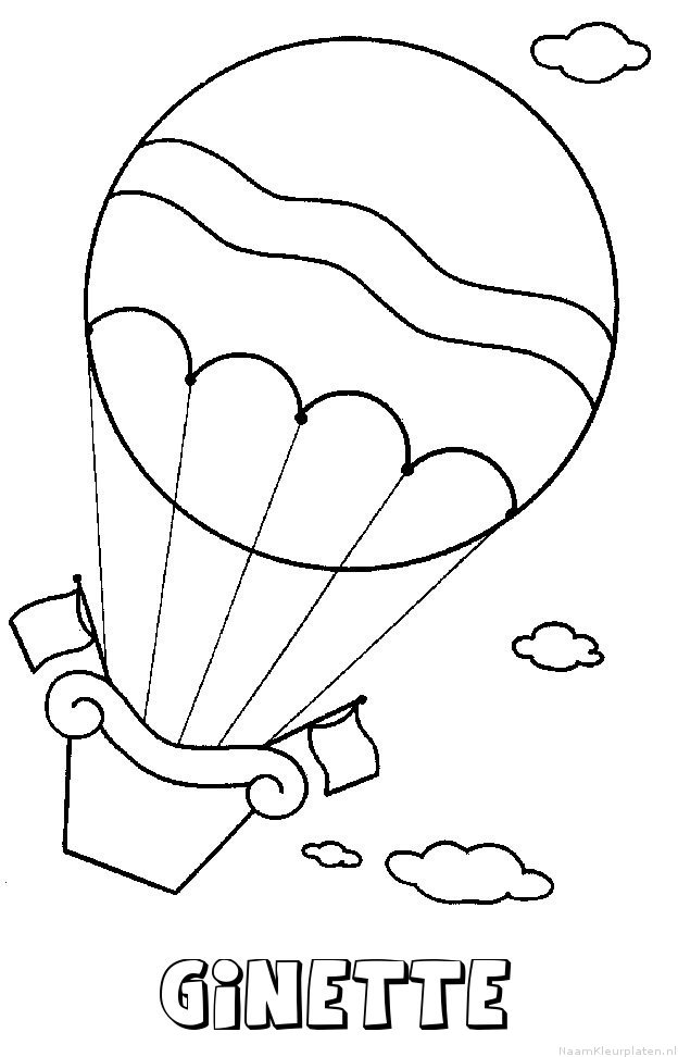 Ginette luchtballon kleurplaat