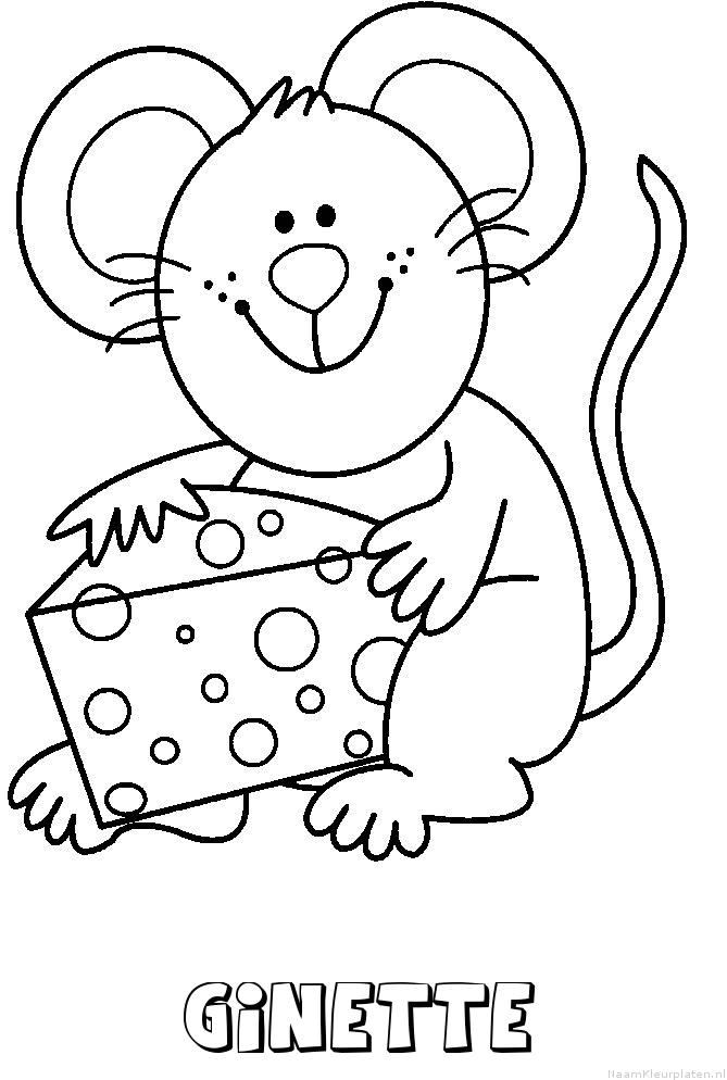 Ginette muis kaas kleurplaat