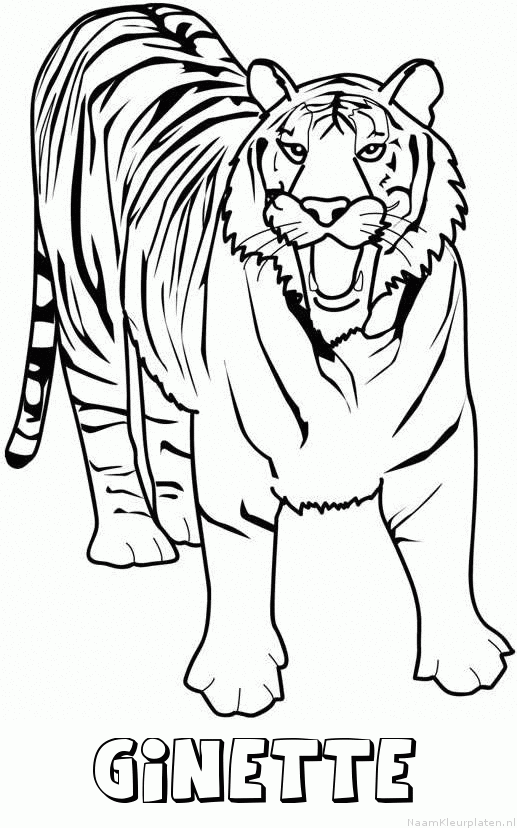 Ginette tijger 2 kleurplaat