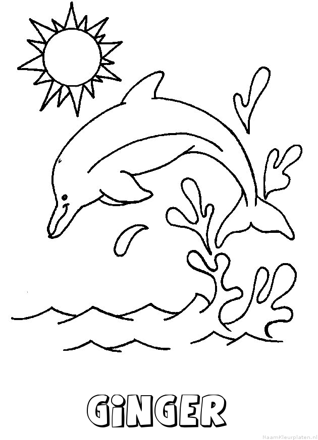 Ginger dolfijn kleurplaat