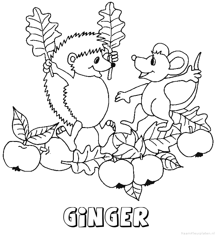 Ginger egel kleurplaat