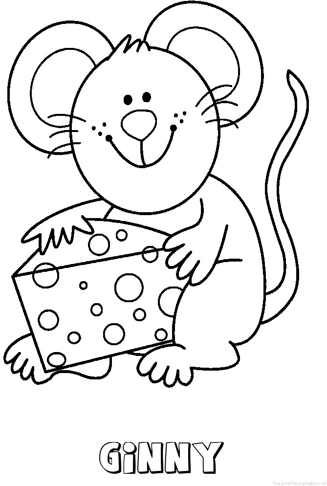 Ginny muis kaas kleurplaat