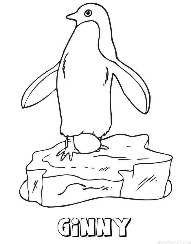 Ginny pinguin kleurplaat