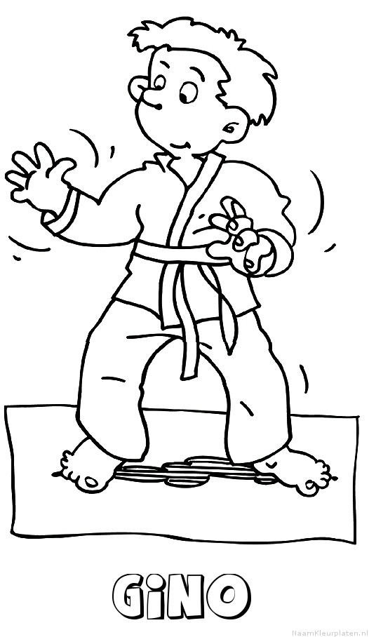 Gino judo kleurplaat