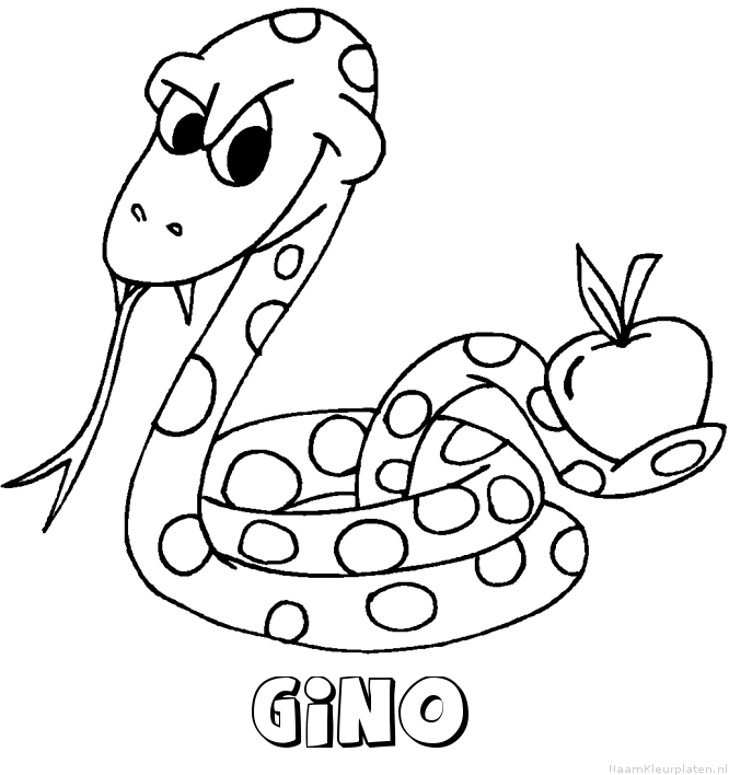 Gino slang kleurplaat