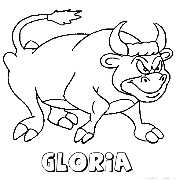 Gloria stier kleurplaat