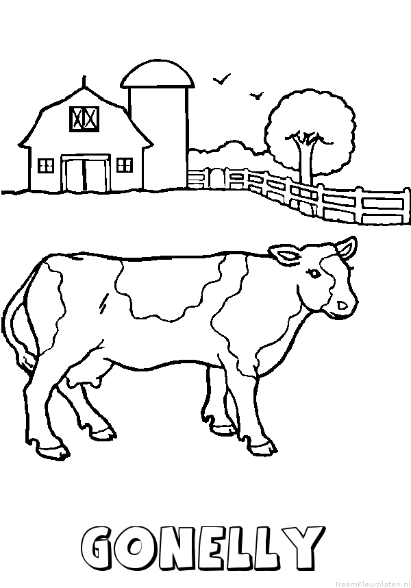 Gonelly koe kleurplaat